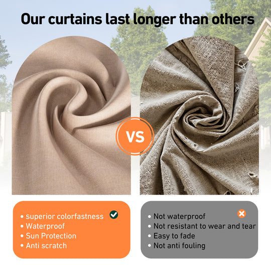 10x10 Privacy Curtains & Mosquito Netting Set for Cedar Wood Gazebo