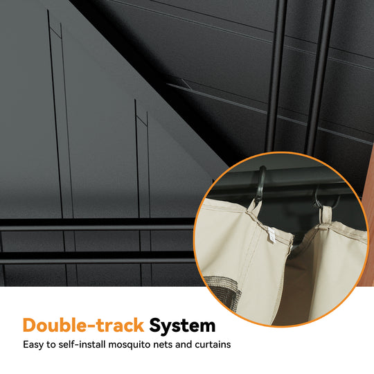 10x12 Rosewood Cedar Hardtop Gazebo