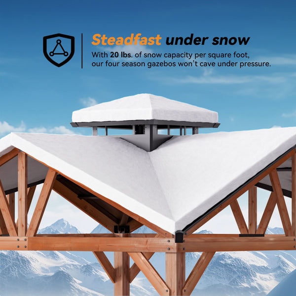 12'x12' Wedgewood Cedar Hardtop Gazebo with Gable Roof