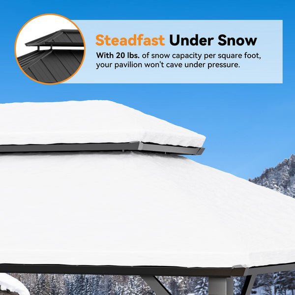 10'x12' The Horizon Metal Hardtop Gazebo