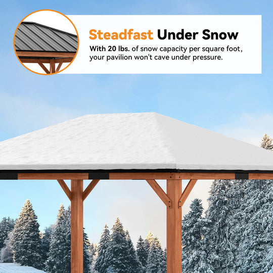 12x16 Tranquil Grove Cedar Hardtop Gazebo