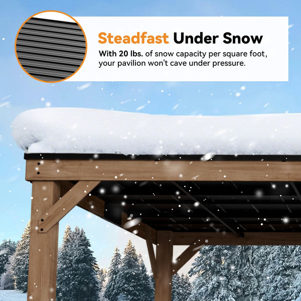 12x20 Supreme Cedar Hardtop Gazebo with Sloped Roof