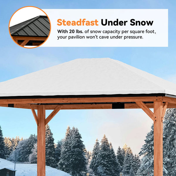 12x14 Tranquil Grove Cedar Hardtop Gazebo