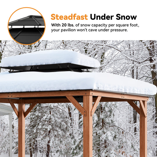 11x13 Oakwood Oasis Cedar Hardtop Gazebo