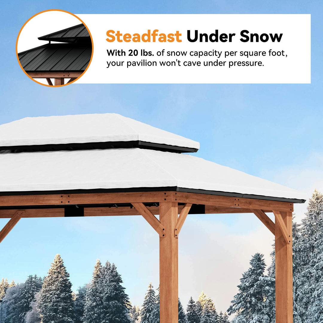12x16 Rosewood Cedar Hardtop Gazebo