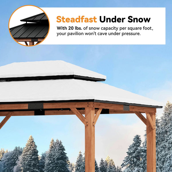 12'x16' Rosewood Cedar Hardtop Gazebo