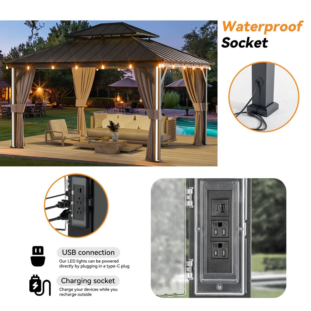 12'x14' Four Seasons Aluminum Hardtop Gazebo