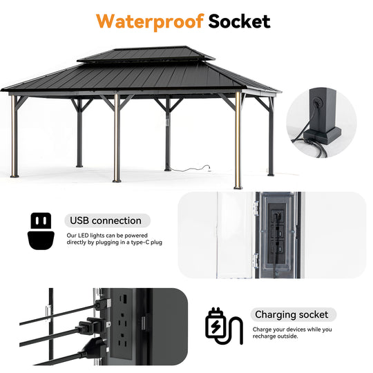 12x20 Four Seasons Aluminum Hardtop Gazebo