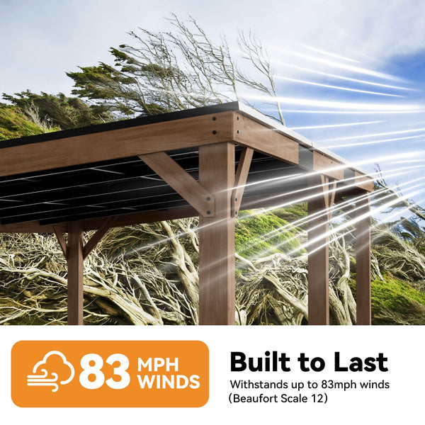 12'x20' Supreme Cedar Hardtop Gazebo with Sloped Roof