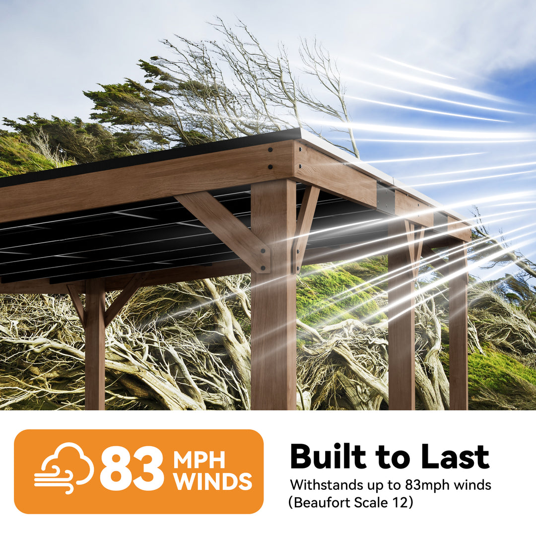 12x20 Supreme Cedar Hardtop Gazebo with Sloped Roof