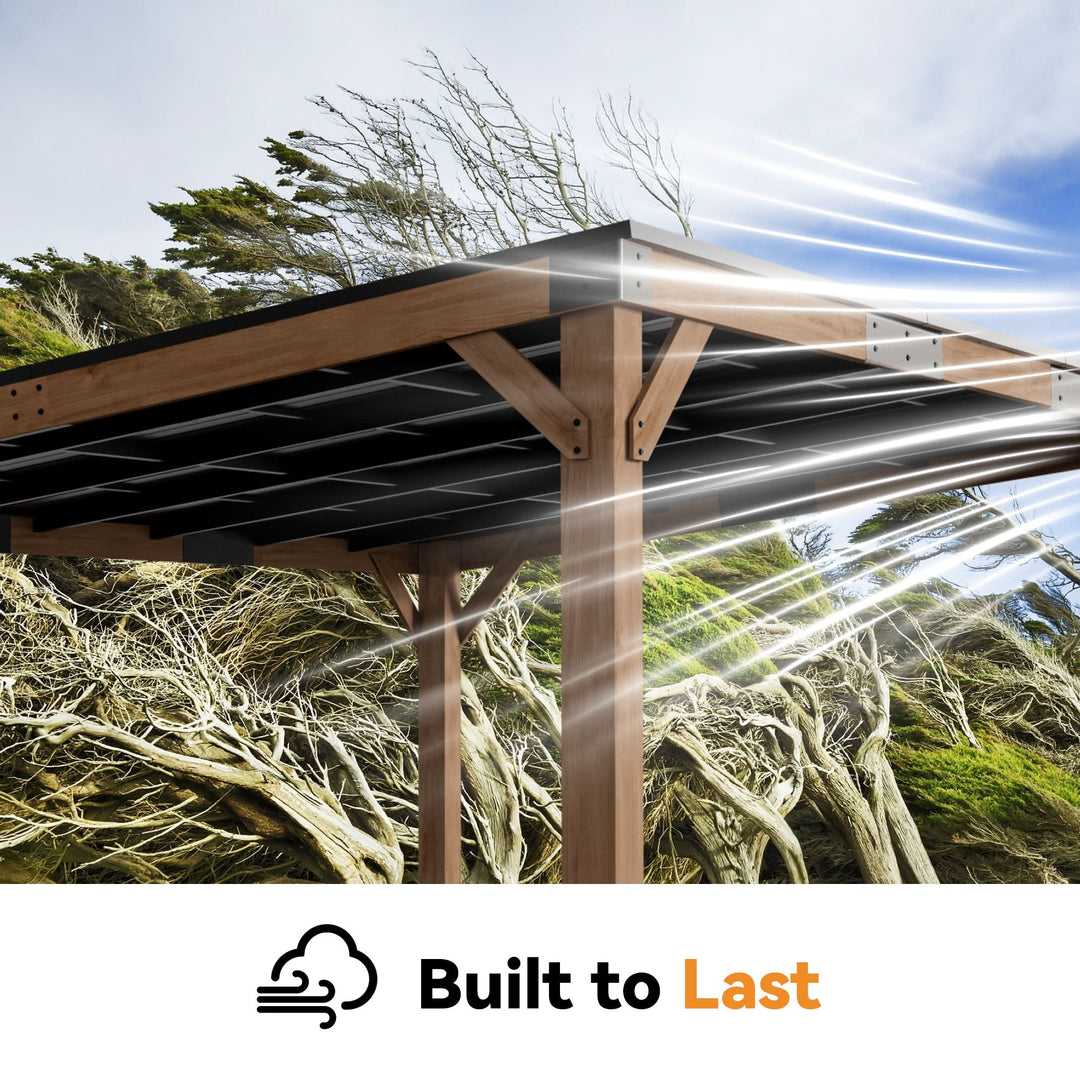 12'x16' Supreme Cedar Hardtop Gazebo with Sloped Roof