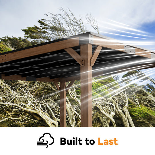 12x16 Supreme Cedar Hardtop Gazebo with Sloped Roof