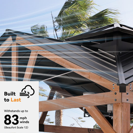 12x12 Wedgewood Cedar Hardtop Gazebo with Gable Roof