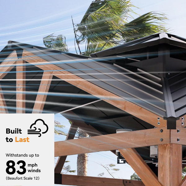 12x12 Wedgewood Cedar Hardtop Gazebo with Gable Roof