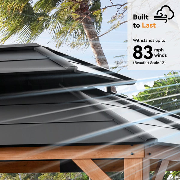 11x13 Oakwood Oasis Cedar Hardtop Gazebo