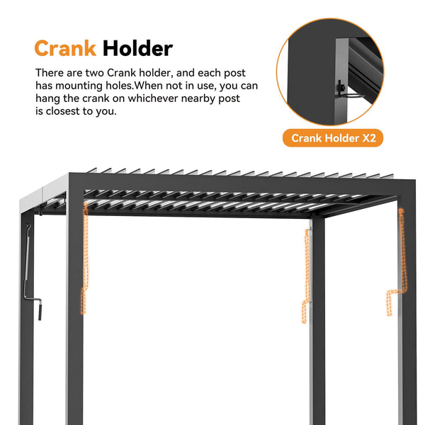 10'x12' Aurora Metal Pergola with Adjustable Louver