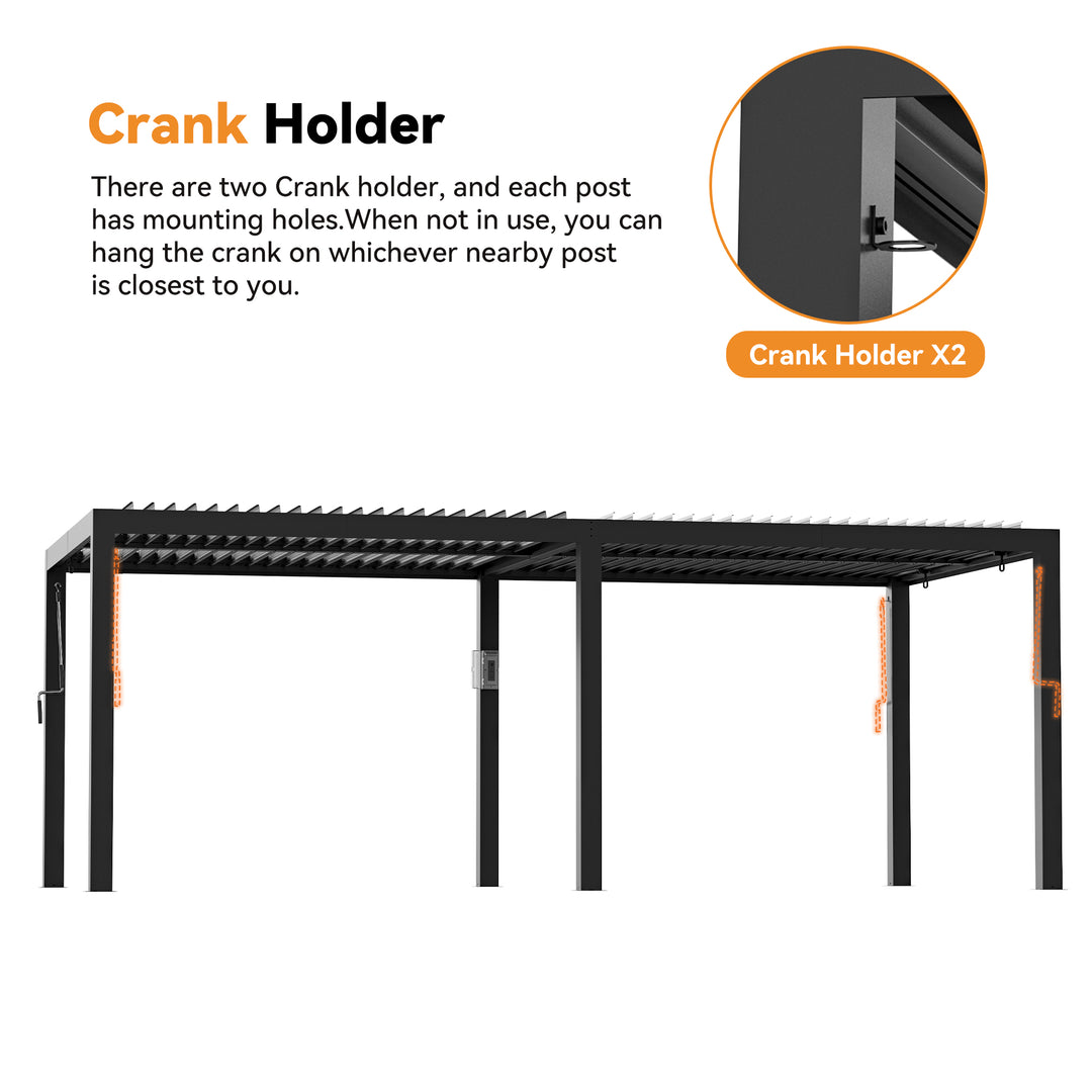 10x20 Aurora Metal Pergola with Adjustable Louver (Curtains & Mosquito Netting Included)