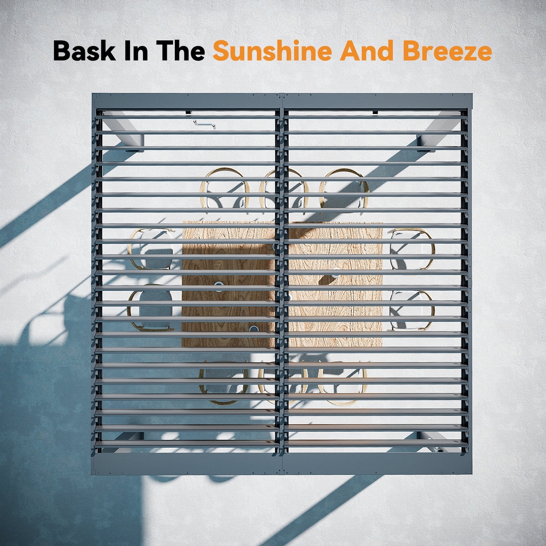 10x10 Aurora Metal Pergola with Adjustable Louver