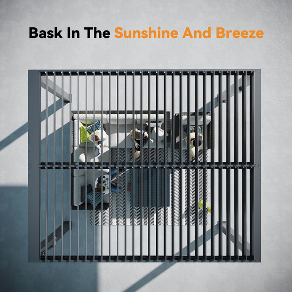 10'x12' Aurora Metal Pergola with Adjustable Louver