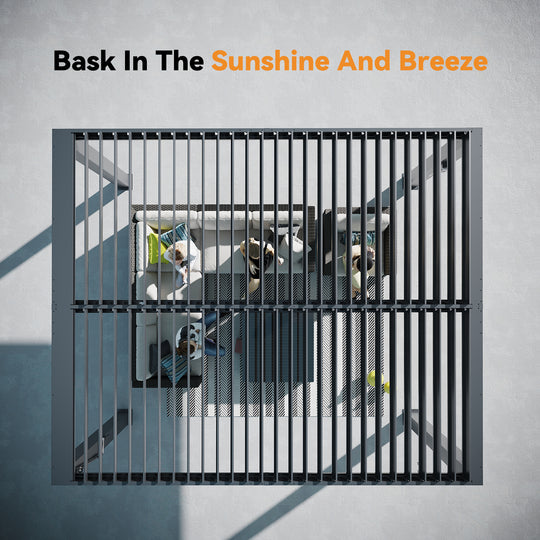 10x12 Aurora Metal Pergola with Adjustable Louver