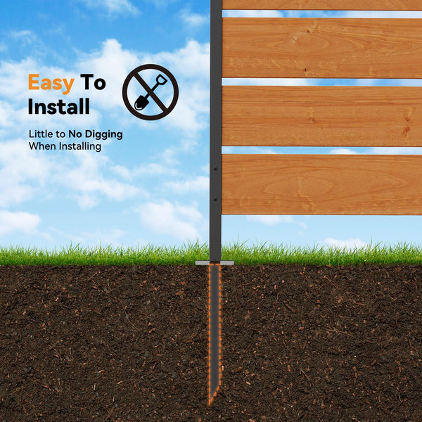 5'x3.3' Cedar Privacy Screens for Fence with No-Dig Installation