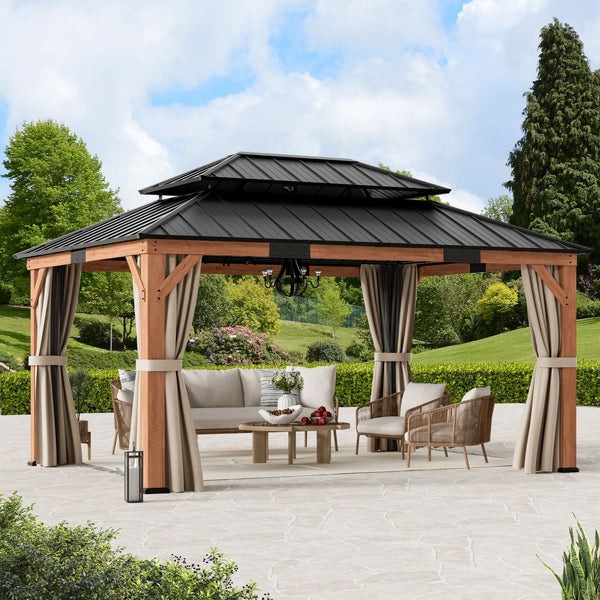 12'x16' Rosewood Cedar Hardtop Gazebo