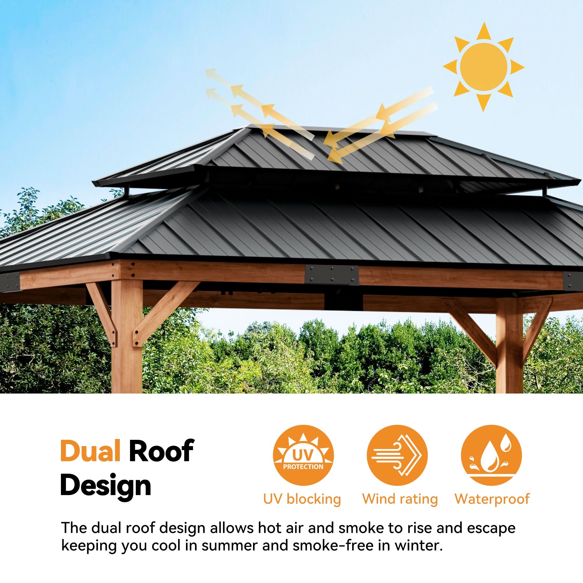 Rosewood Cedar Hardtop Gazebo