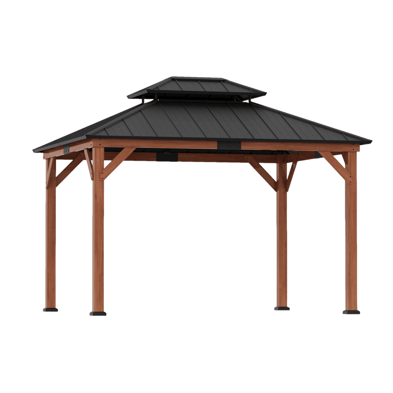 10'x12' Rosewood Cedar Hardtop Gazebo