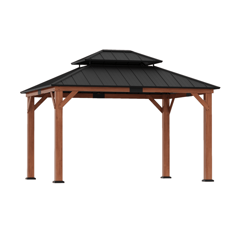 11'x13' Rosewood Cedar Hardtop Gazebo