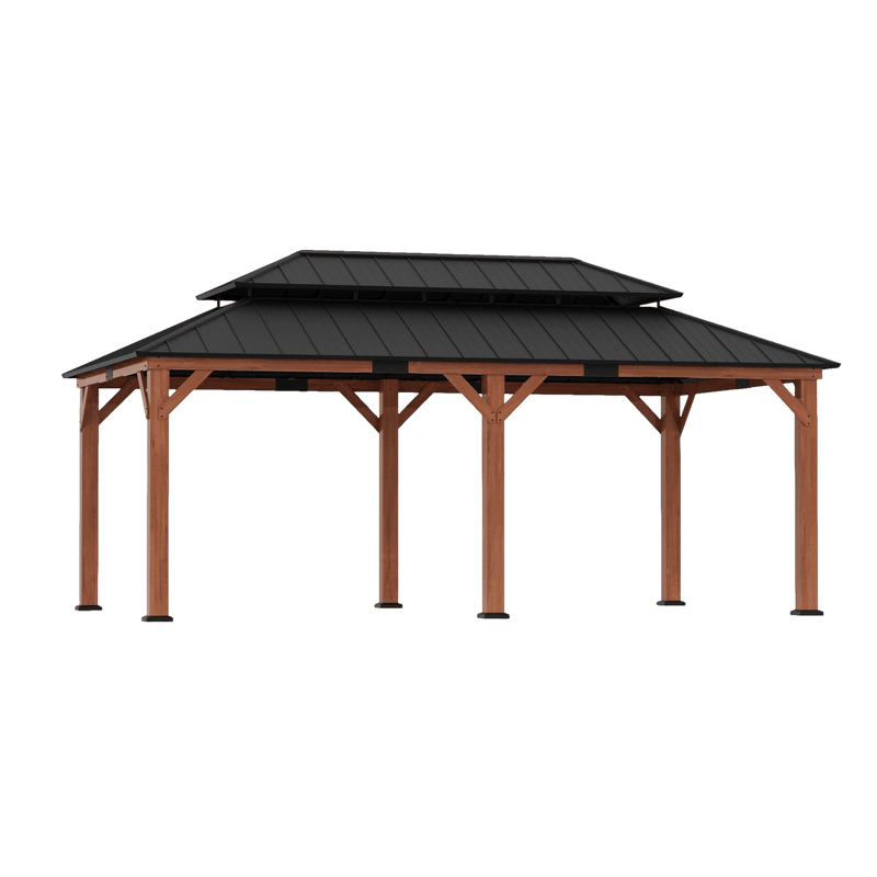 12'x20' Rosewood Cedar Hardtop Gazebo