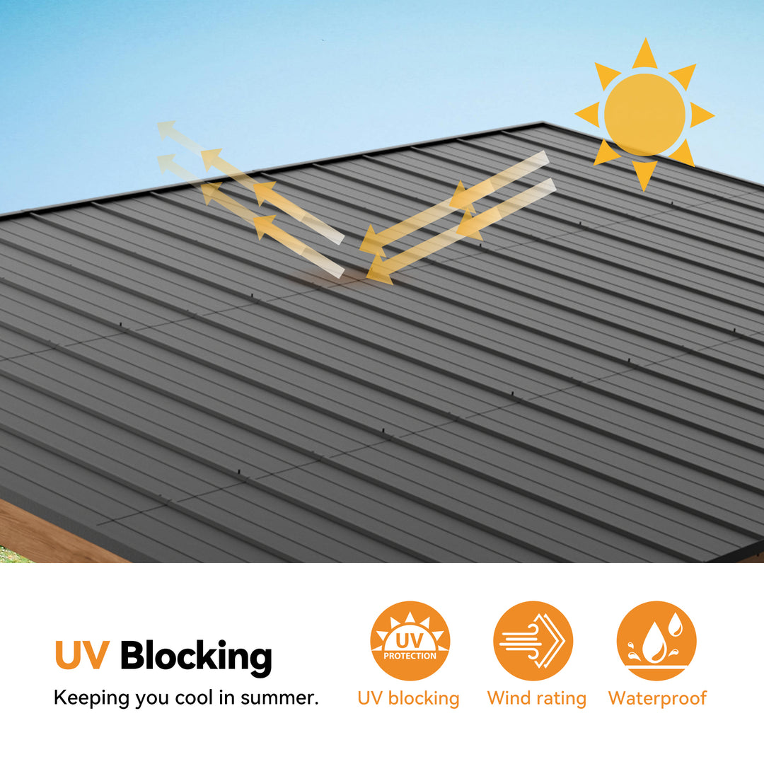 12x16 Supreme Cedar Hardtop Gazebo with Sloped Roof