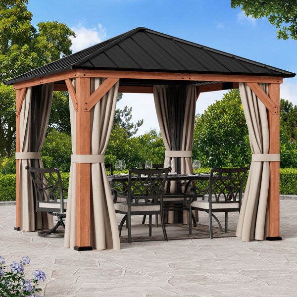 10x10 Tranquil Grove Cedar Hardtop Gazebo