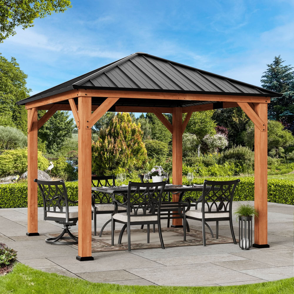 10'x10' Tranquil Grove Cedar Hardtop Gazebo