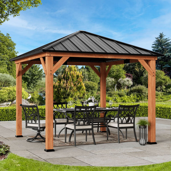 10x10 Tranquil Grove Cedar Hardtop Gazebo