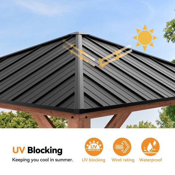 10x10 Tranquil Grove Cedar Hardtop Gazebo