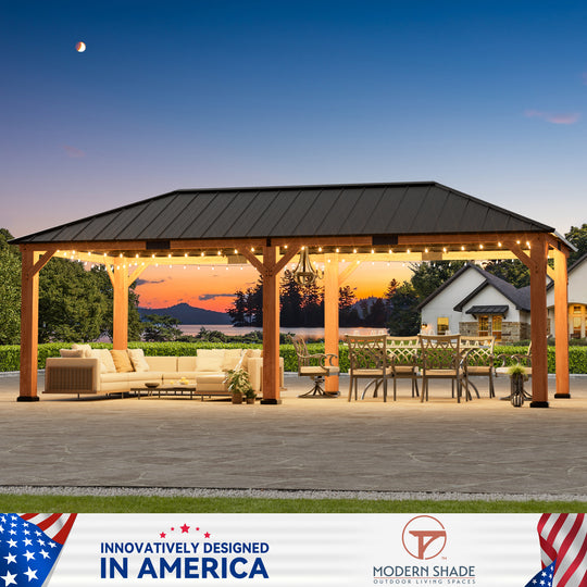 12x24 Tranquil Grove Cedar Hardtop Gazebo