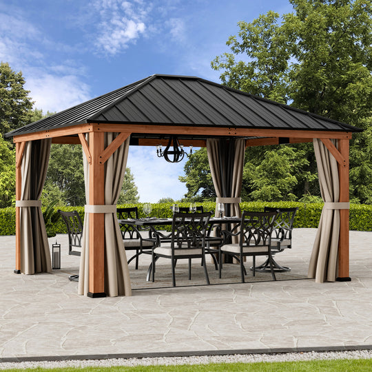 12x14 Tranquil Grove Cedar Hardtop Gazebo