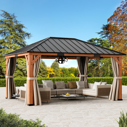 12x16 Tranquil Grove Cedar Hardtop Gazebo