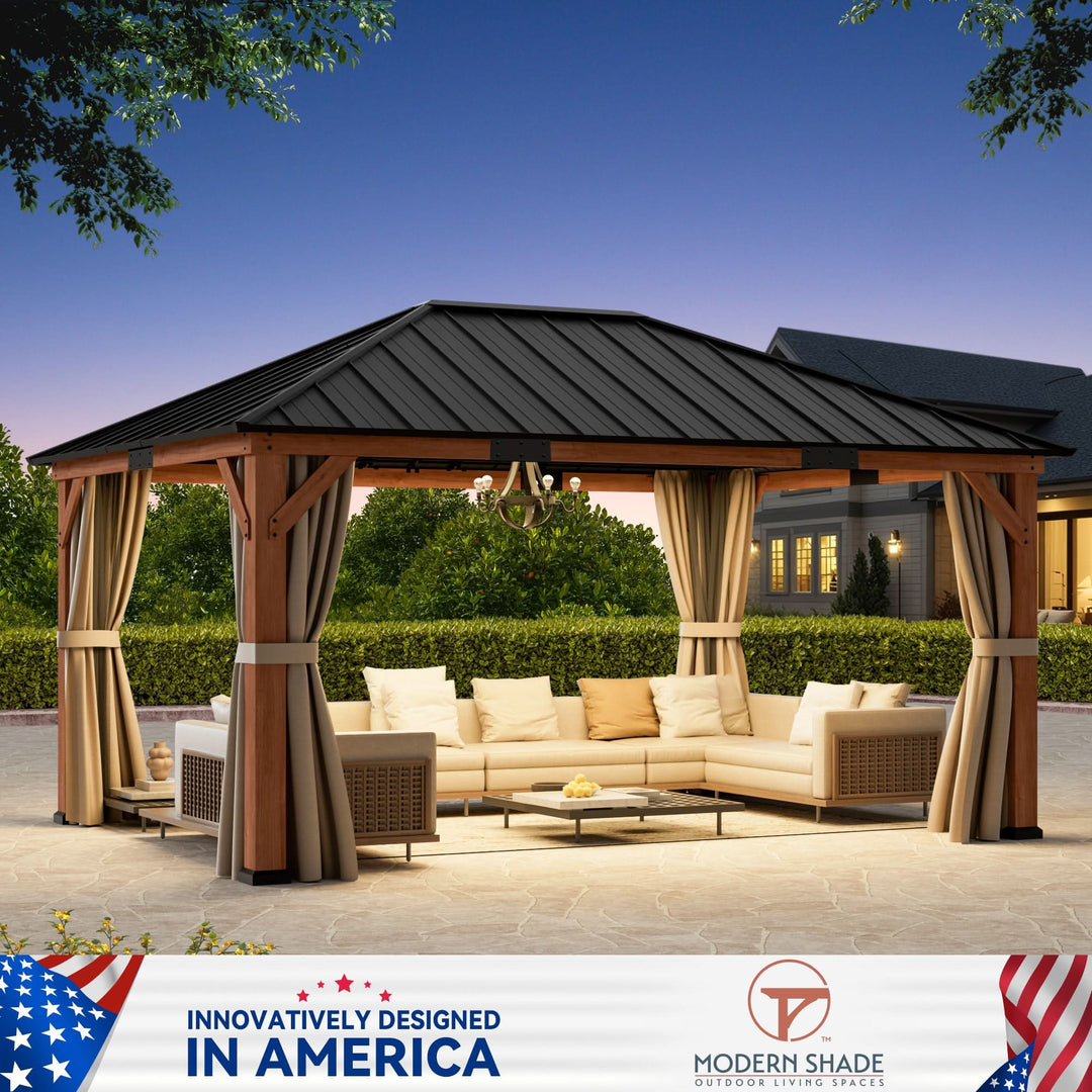 12'x16' Tranquil Grove Cedar Hardtop Gazebo