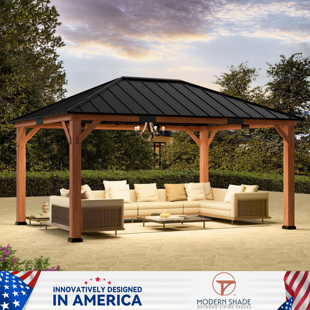 12'x16' Tranquil Grove Cedar Hardtop Gazebo