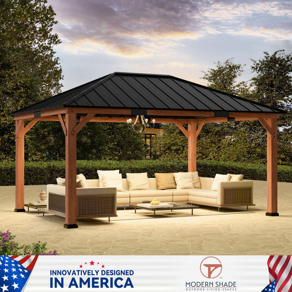 12x16 Tranquil Grove Cedar Hardtop Gazebo