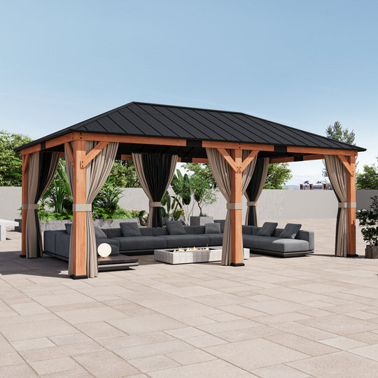 12×20 Tranquil Grove Cedar Hardtop Gazebo