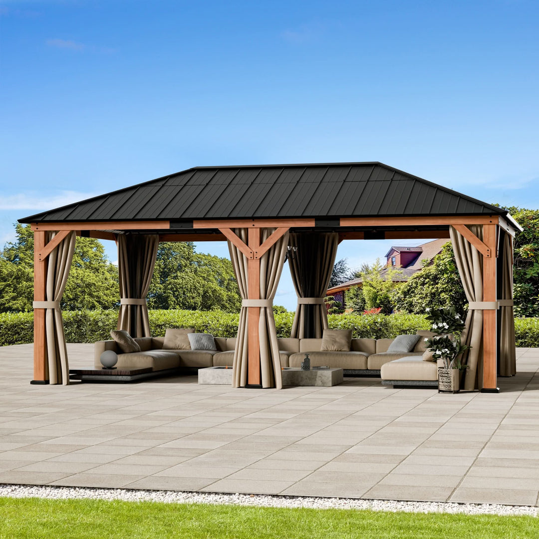 12'x20' Tranquil Grove Zedernholz-Hardtop-Pavillon