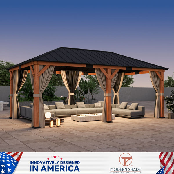 12'x20' Tranquil Grove Cedar Hardtop Gazebo
