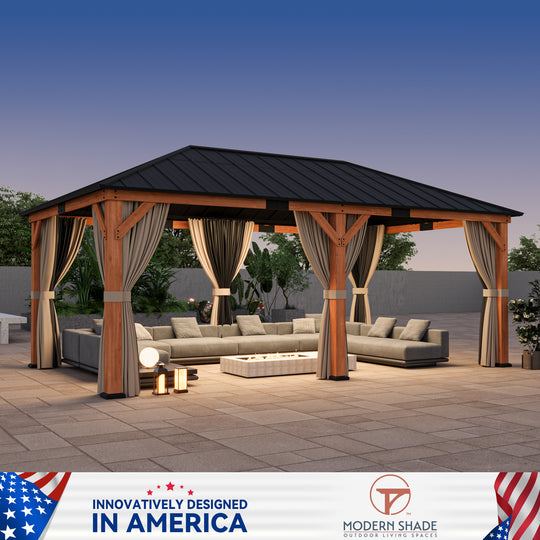 12×20 Tranquil Grove Cedar Hardtop Gazebo