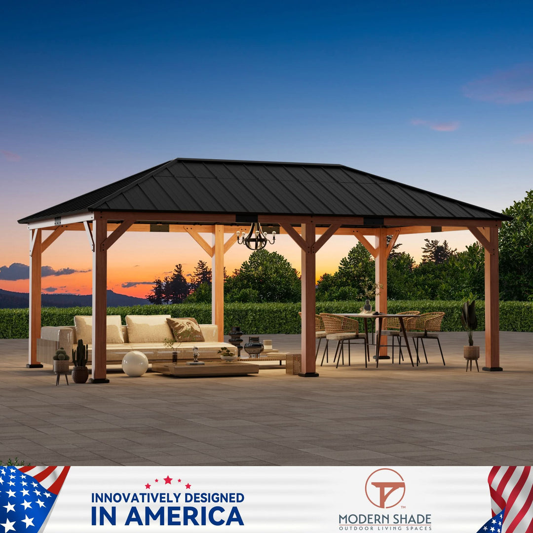 12'x20' Tranquil Grove Zedernholz-Hardtop-Pavillon