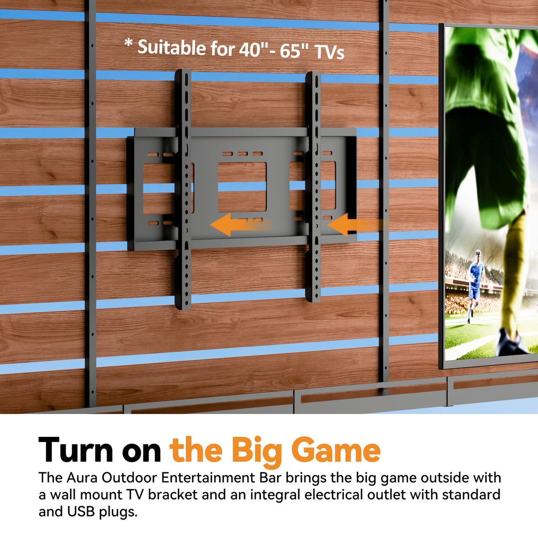 6.5x8 The Aura Entertainment Bar for Gazebo with TV Mount