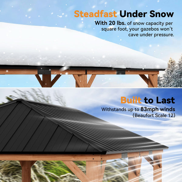 12'x20' Tranquil Grove Cedar Hardtop Gazebo