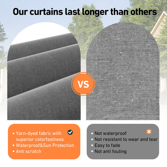 10x20 Privacy Curtains & Mosquito Netting Set for Louvered Pergola